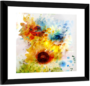 Watercolor Sunflower Wall Art
