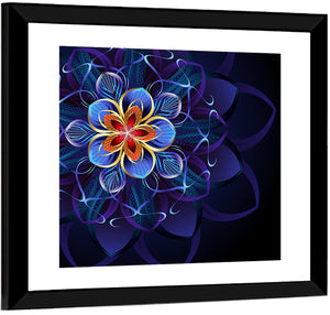 Blue Flower Abstract Wall Art