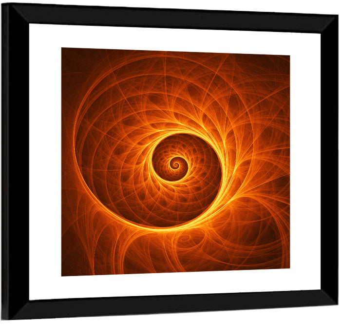 Glowing Spiral Vortex Wall Art as a framed print