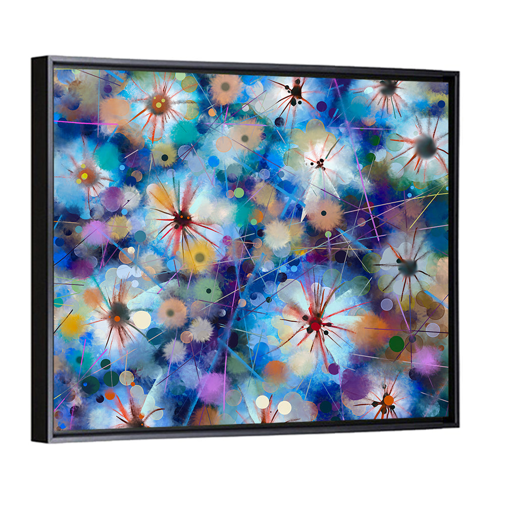 Blue Watercolor Floral Abstraction Wall Art