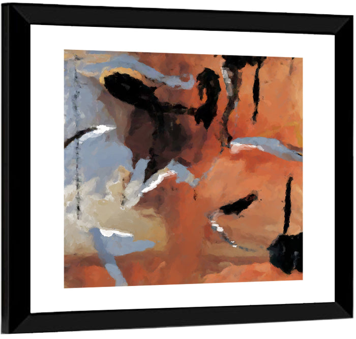 Barking Dog Gestural Abstract Wall Art as a framed print