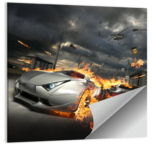 Racing Game Illustration Wall Art