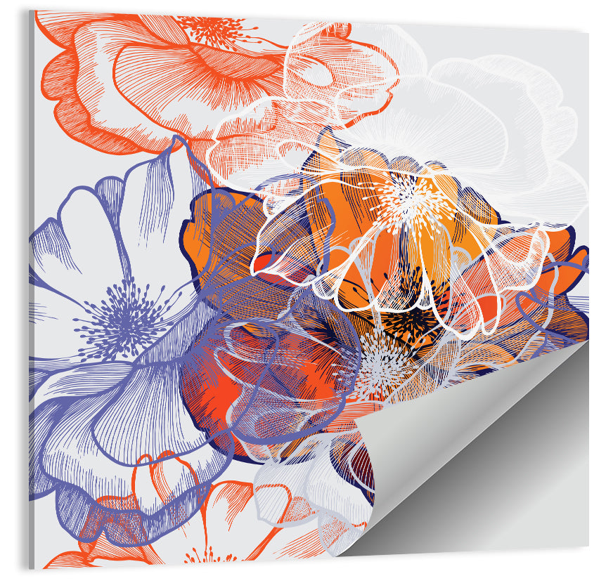 Layered Rose Collage Pattern Wall Art
