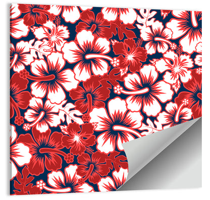 Surf Floral Hibiscus Pattern Wall Art
