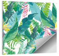 Tropical Leaves and Flowers Pattern Wall Art