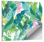 Tropical Leaves and Flowers Pattern Wall Art