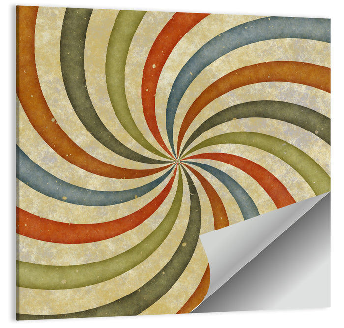 Retro Spiral Sunburst Wall Art as a poster print