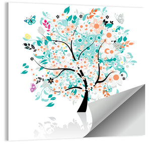 Floral Tree Illustration Wall Art