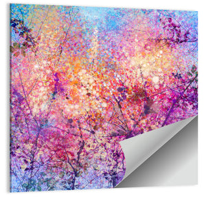 Cherry Blossom Flower Illustration Wall Art