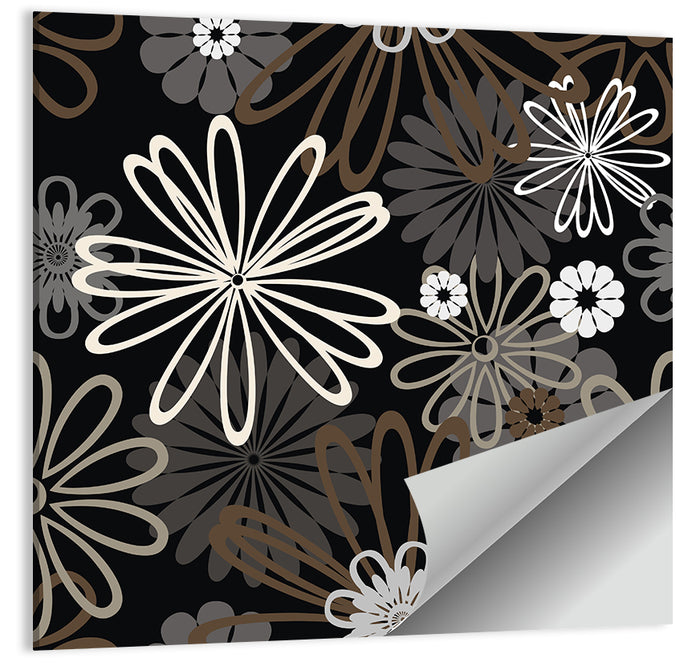 Retro Floral Illustration Wall Art as a poster print