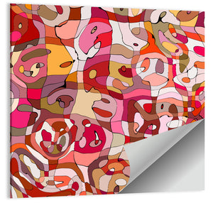 Colorful Crowded Abstract Wall Art