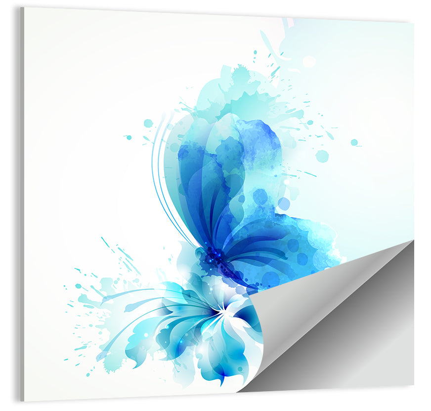 Blue Watercolor Butterfly Wall Art