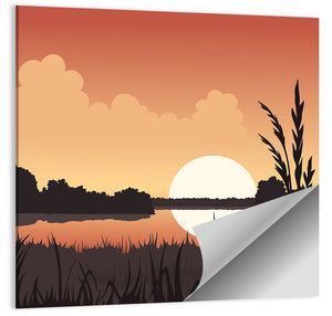 Summer Lake Sunset Wall Art