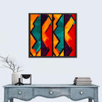 Four Panel African Geometric Pattern Wall Art