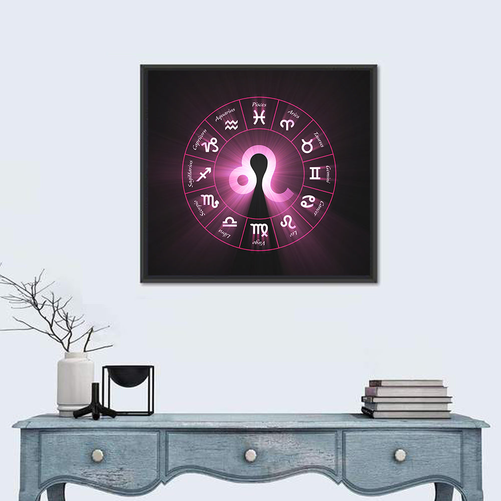 Leo Light Flare Wall Art in a room, square