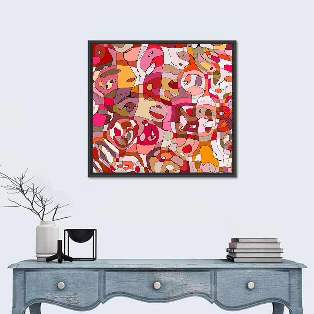 Vibrant Organic Mosaic Abstract Wall Art