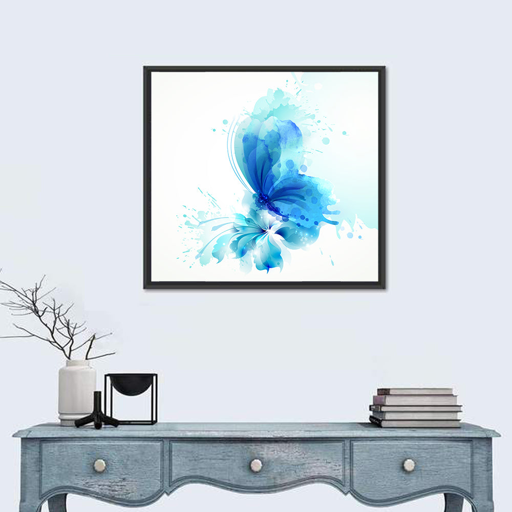 Blue Watercolor Butterfly Wall Art