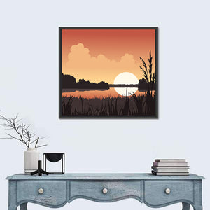 Summer Lake Sunset Wall Art