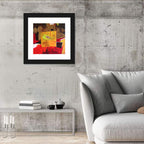 Geometric Abstract in Red and Yellow Wall Art
