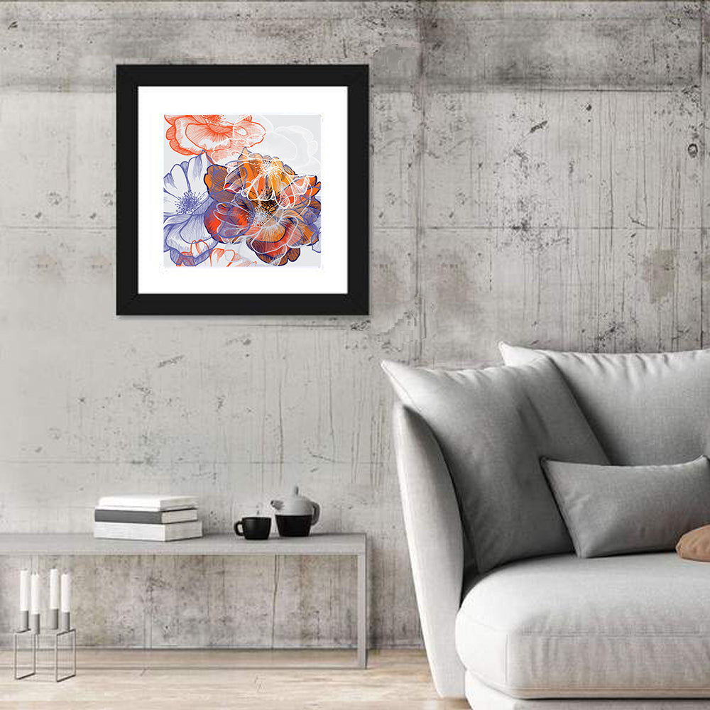Layered Rose Collage Pattern Wall Art