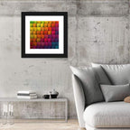 Vibrant Gradient Squares Grid Wall Art