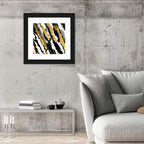 Retro 80s Diagonal Camouflage Pattern Wall Art