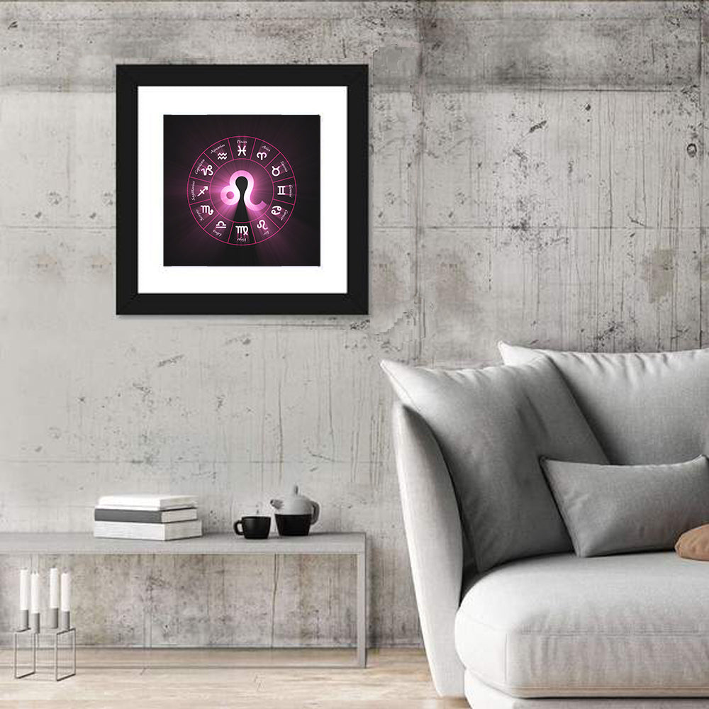 Leo Light Flare Wall Art in a room, square