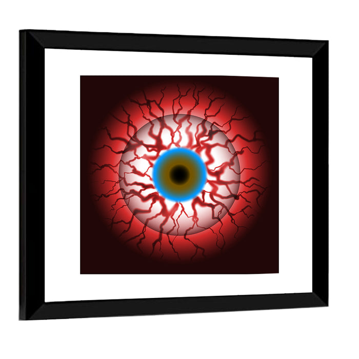 Close-up Eyeball Illustration Wall Art as a framed print